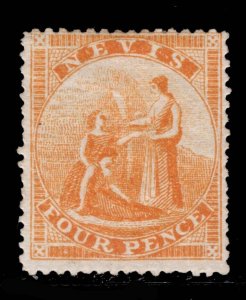 MOMEN: NEVIS SG #18 1878 LITHO MINT OG H £180 LOT #69036*