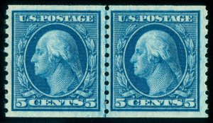 MOMEN: US STAMPS #458 LINE PAIR MINT OG NH VF LOT #71451*