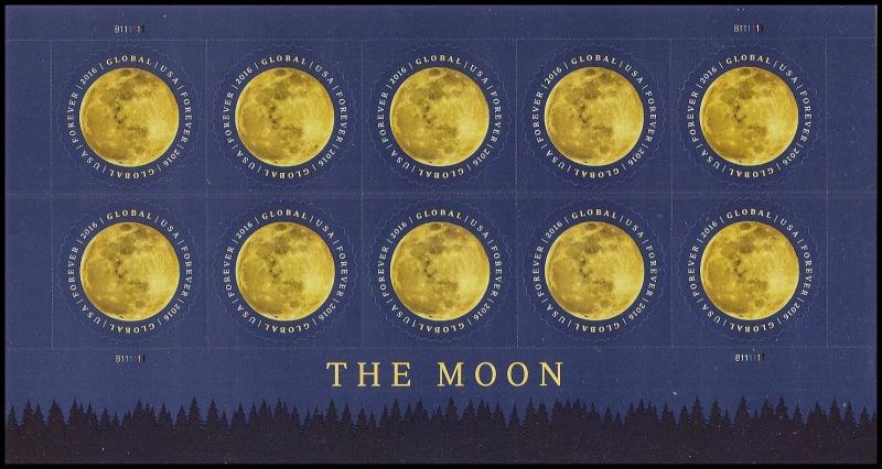 US 5058 Moon global forever sheet (10 stamps) MNH 2016