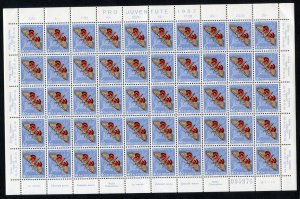 SWITZERLAND SCOTT#B268/71: INSECTS SHEETS OF 50 WHICH ARE SEPARATED  MINT NH