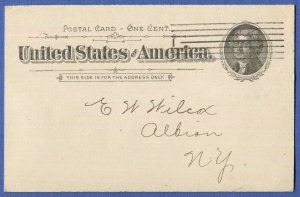 1895 UX12 /S14 1c Postal Card, BUFFALO NY Machine Cancel ERROR - NO DIAL