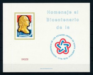 [105943] Chile 1976 George Washington American Bicentennial Souvenir Sheet MNH