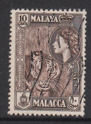 Malaya Malacca 1957 Sc 50 QEII 10c Used