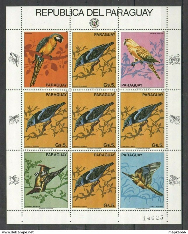 1983 Paraguay Fauna Birds Michel 30 Euro 1Kb ** Ec121