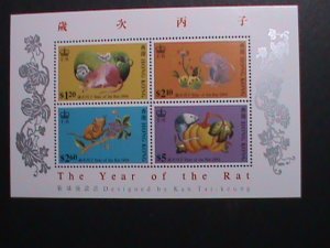 ​HONG KONG-CHINA 1996 SC# 737a YEAR OF THE LOVELY RAT MNH S/S VERY FINE