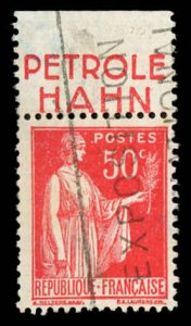 France 267 Used Advertisement Label - Type 3 - Hahn