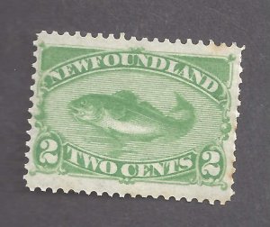 CANADA NEWFOUNDLAND # 46i MINT NH DEEP YELLOW GREEN CODFISH BS23194