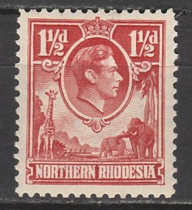 NORTHERN RHODESIA 1938 KGVI GIRAFFE AND ELEPAHNTS 11/2D