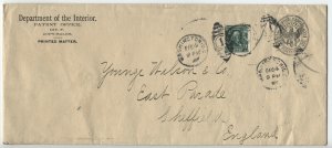 1907 1ct 1902 #300 printed matter penalty cover England patent office [H.1424]