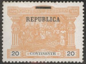 Portugal Scott 195 MH* from Postage due  w Republic Overprint set of 1911