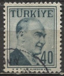 Turkey 1957: Sc. # 1277; Used Single Stamp