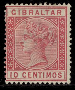 GIBRALTAR QV SG23, 10c carmine, M MINT.