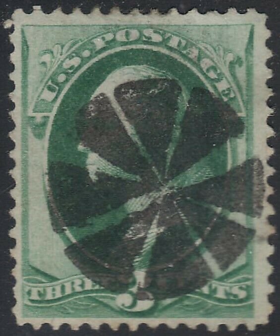 US Scott # 147 3c Washington Fancy Cancel SON Bold Strike