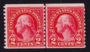 US Scott 599 Joint Line Pair, Mint Never Hinged ()