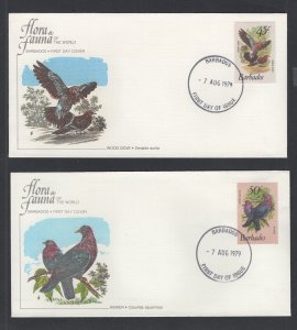 Barbados #495-508 (1979 Birds short set) on 14 unaddressed cachet FDC