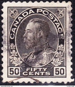 CANADA 1912 KGV 50c Grey-Black SG 214 Fine Used