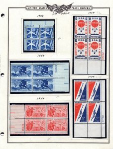 US 1959 Misc. Air Mail Plate Blocks MNH