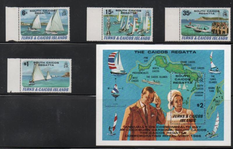 Turks & Caicos 463-467 1981 Yachts stamp set & sheet mint NH