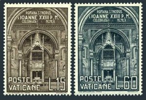 Vatican 273-274 blocks/4,MNH. Roman Deosesan Synod,1960.Lateran Basilica.
