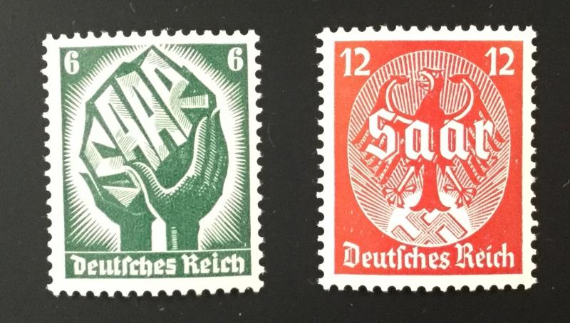 (BJ Stamps) GERMANY, #444-445, 1934, set of 2, FVF, OG, MNH.CV $72.50
