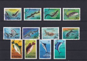 Tanzania Sea Creatures +  Fish Stamps Ref 24899