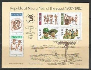 NAURU - 1982 - Nauru at Stampex London  - Imperf 6v Souv Sheet-Mint Never Hinged