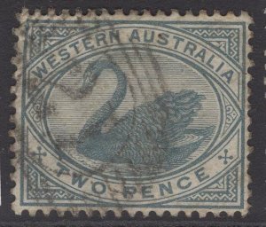 WESTERN AUSTRALIA SG96 1890 2d BLUISH GREY USED