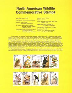 U.S. Scott #SP795-9 Wildlife Souvenir Pages (5) FDC 2018 CV $25.00