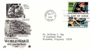 USA 1992 Sc 2697h 2697c Typed PCS Artcraft Cachet FDC World War II Battle