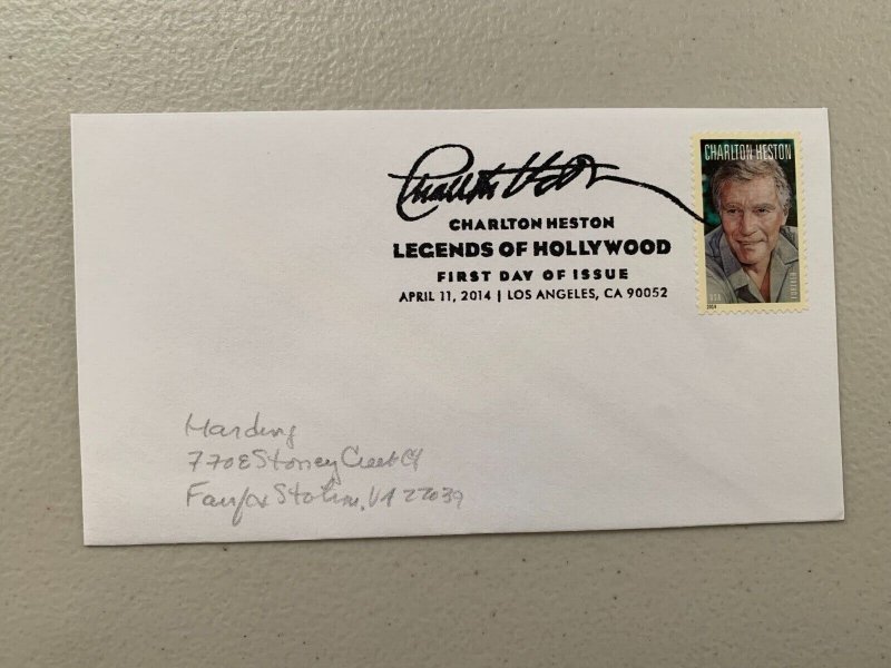 Scott 4892 49c Charlton Heston Hollywood Legend 2014 FDC