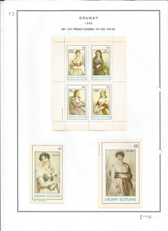 GRUNAY- 1982 - French Women - Sheets - Mint Light Hinged - Private Issue