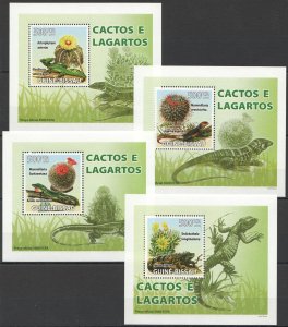 B1369 2008 Guinea-Bissau Reptiles Cactus & Lizards 4 Lux Bl Mnh