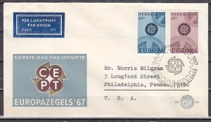 Netherlands, Scott cat. 444-445. Europa issue. First day cover. ^