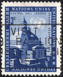 SC#61 3¢ United Nations: U.N. General Assembly Buildings (1958) Used