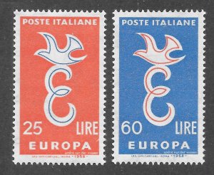 Italy Scott 750-51 MNHOG - 1958 EUROPA Issue - SCV $1.05