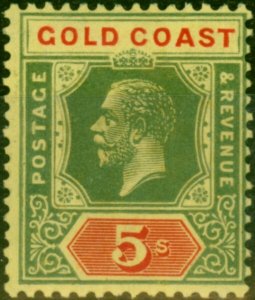 Gold Coast 1924 5s Green & Red-Pale Yellow SG98 Fine MM 