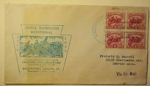 US FDC 1932 PLATE BLOCK