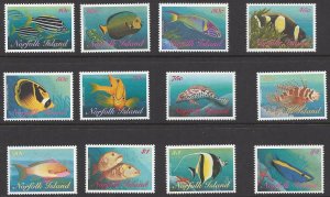 Norfolk Island #646-57 MNH set, reef fish, issued 1998