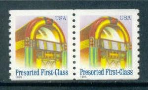 2912 25c Juke Box Fine MNH Pair