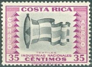 Costa Rica #C233 Air Mail Stamp 1954 35c Textiles Industry Used Postmarked