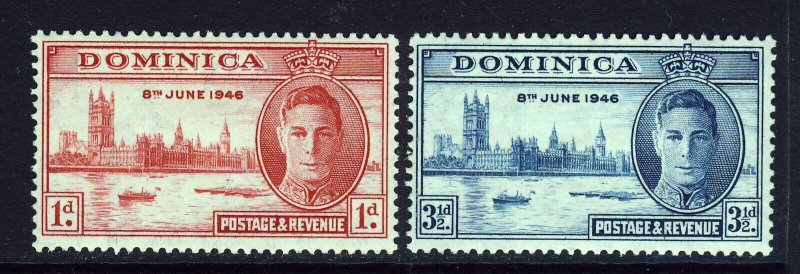 DOMINICA King George VI 1946 The Victory Set SG 110 & SG 111 MINT 