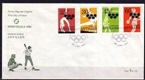 Netherlands Antilles. Scott cat. B174-B177. Moscow Olympics. First day cover. ^