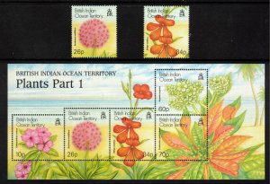 BIOT 2001 Plants and Flowers; Scott 235-37, SG 257-59; MNH