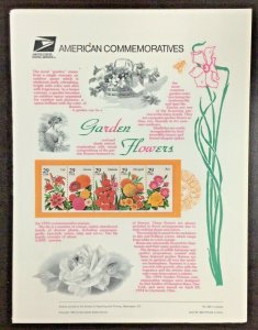 Commemorative Panel #438 Mint Garden Flowers: Rose, Lily  #2833A  29 c 1994