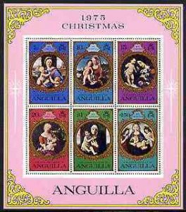 ANGUILLA - 1975 - Christmas - Perf 6v Sheet - Mint Never Hinged