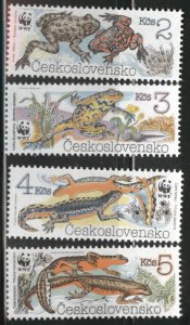 Czechoslovakia Scott 2748-51 MH* WWF Amphibian set CV$7.25