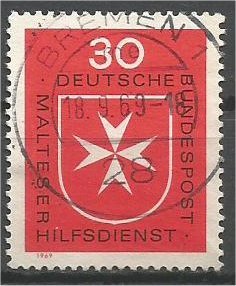 GERMANY, 1969, used 30pf, Maltese Relief Service  Scott 1006