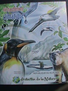 ​BURUNDI STAMP-2012-SC#1122 BIRDS & AIR POLLUTION -IMPERF-MNH S/S SHEET VF