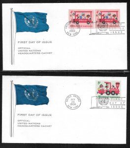 United Nations NY 161-163 20th UNICEF Headquarters Cachet FDC