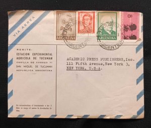 DM)1969, ARGENTINA, LETTER SENT TO U.S.A, AIR MAIL, WITH STAMPS SERIES OF